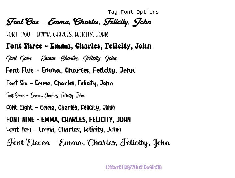 Custom Name Bag Tag -Font Seven