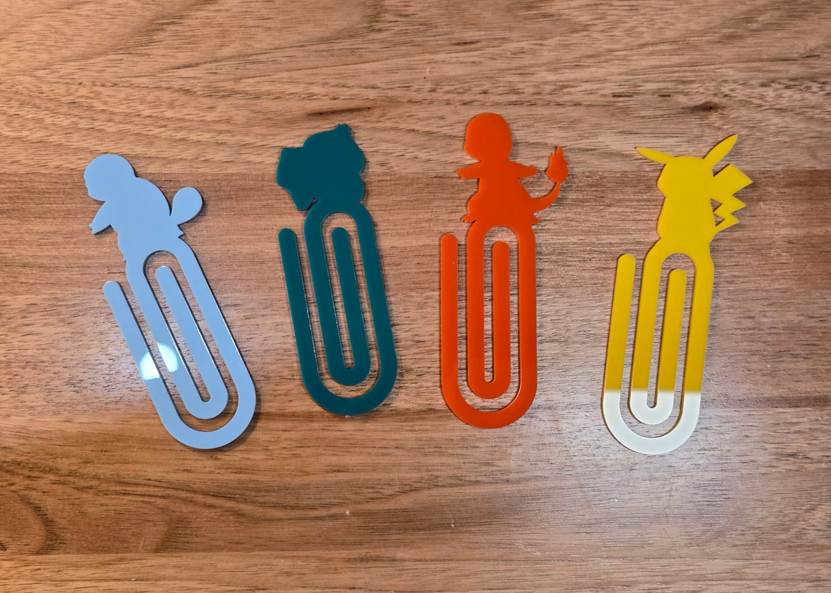 Oversized Acrylic Paperclips Pokemon Edition