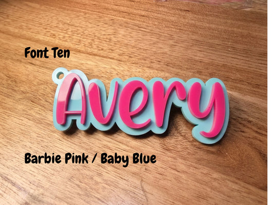 Custom Name Bag Tag -Font Ten