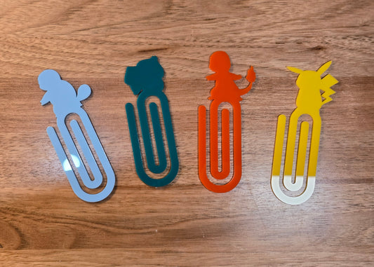 Oversized Acrylic Paperclips Pokemon Edition